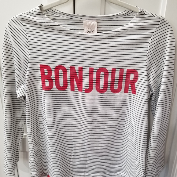 cinq a sept Tops - SOLD! NWT Cinq a Sept Maxine Striped Bonjour Top French 3/4 Length Sleeves